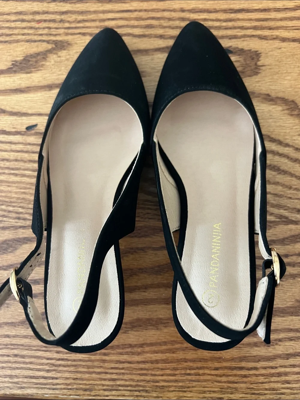Black Pointed Slingback Heels